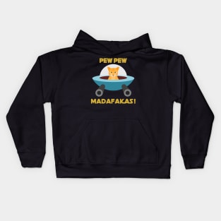 Pew Pew Madafakas Orange Cat Kids Hoodie